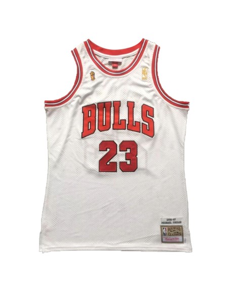 Maillot NBA Swingman Chicago Bulls Jordan #23 Mitchell & Ness pour homme blanc 1996/97