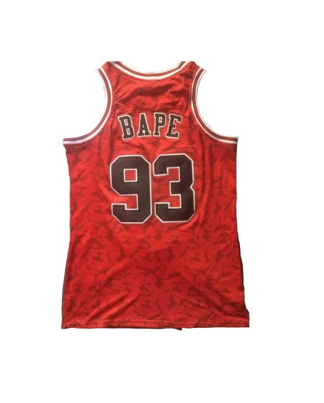 Maillot Swingman de basket-ball rouge ABC BAPE x Mitchell & Ness Bulls