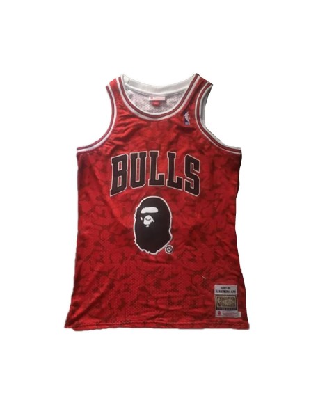 Maillot Swingman de basket-ball rouge ABC BAPE x Mitchell & Ness Bulls