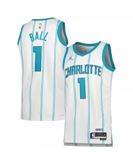 Maillot Charlotte Hornets Ball #1 blanc 22/23 Swingman pour hommes - Édition Association