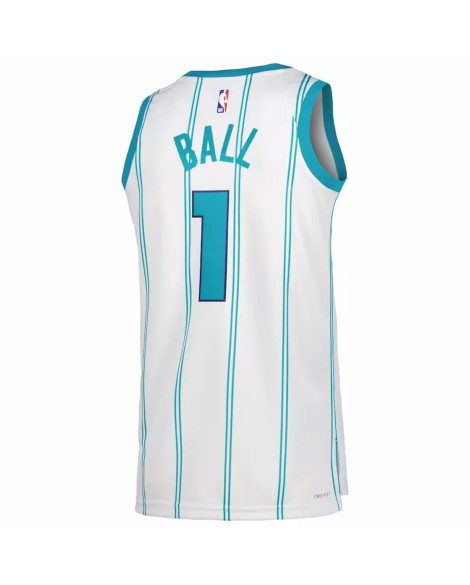 Maillot Charlotte Hornets Ball #1 blanc 22/23 Swingman pour hommes - Édition Association