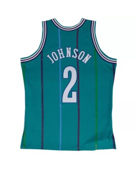 Maillot Swingman Charlotte Hornets Larry Johnson #2 Mitchell & Ness Sarcelle Hardwood Classics 1992-93 pour hommes