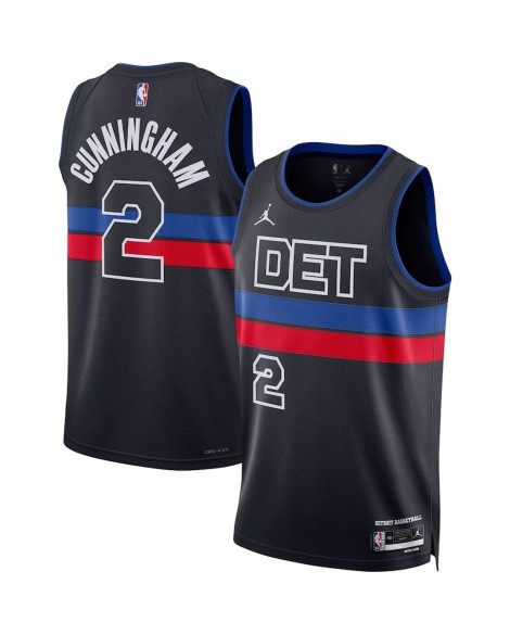 Maillot Swingman Detroit Pistons Cade Cunningham #2 Jordan Brand noir 2022/23 pour hommes - Édition Statement