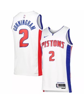 Maillot Swingman Detroit Pistons Cade Cunningham #2 Nike blanc 2022/23 pour hommes - Édition Association