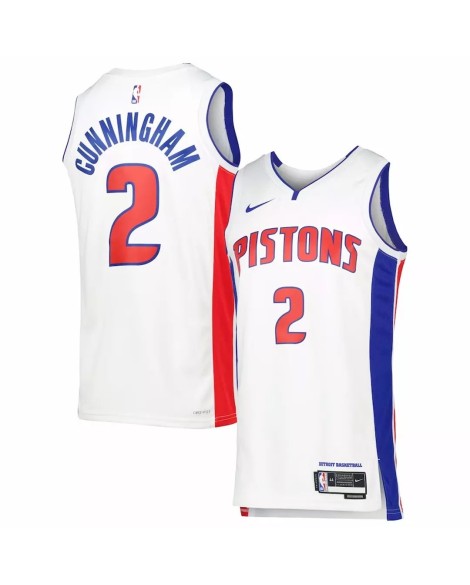 Maillot Swingman Detroit Pistons Cade Cunningham #2 Nike blanc 2022/23 pour hommes - Édition Association