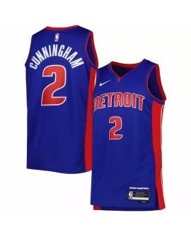 Maillot Detroit Pistons Cade Cunningham #2 Nike Bleu 2022/23 Swingman pour hommes - Édition Icon