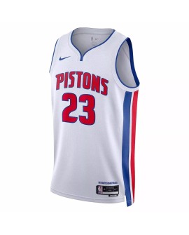 Maillot Swingman Detroit Pistons Jaden Ivey #23 Nike blanc 2022/23 pour hommes - Édition Association