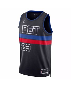Maillot Swingman Detroit Pistons Jaden Ivey #23 Jordan Brand noir 2022/23 pour hommes - Édition Statement