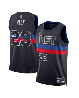 Maillot Swingman Detroit Pistons Jaden Ivey #23 Jordan Brand noir 2022/23 pour hommes - Édition Statement