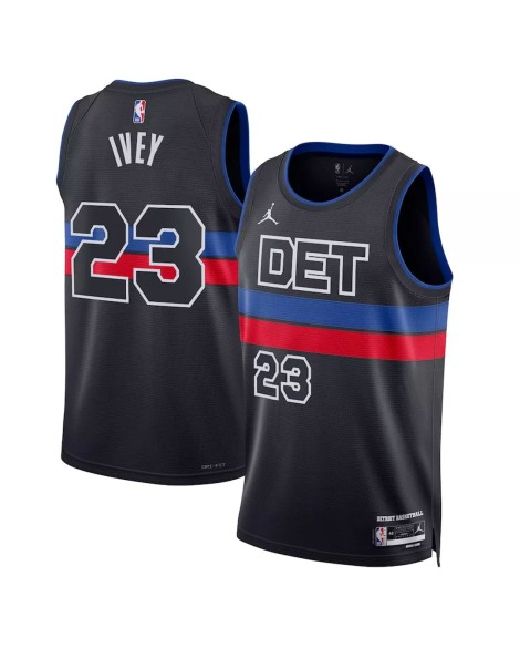 Maillot Swingman Detroit Pistons Jaden Ivey #23 Jordan Brand noir 2022/23 pour hommes - Édition Statement