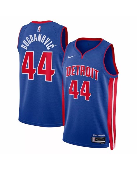 Maillot Detroit Pistons Bojan Bogdanovic #44 Nike Bleu 2022/23 Swingman pour hommes - Édition Icon