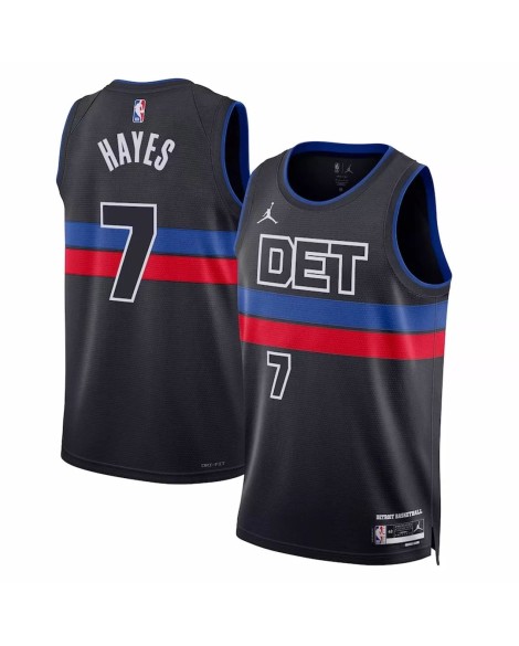 Maillot Swingman Detroit Pistons Killian Hayes #7 Jordan Brand noir 2022/23 pour hommes - Édition Statement