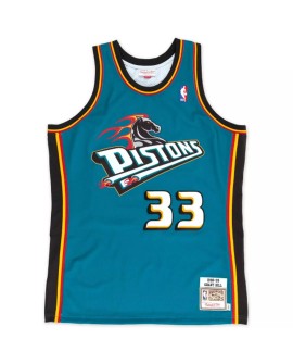 Maillot NBA Swingman rétro Detroit Pistons Grant Hill #33 bleu 1998/99