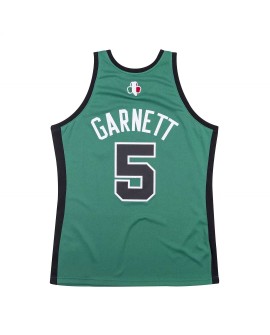 Maillot authentique des Boston Celtics Kevin Garnet #5 Mitchell & Ness Green 2007-08 Hardwood Classics pour hommes