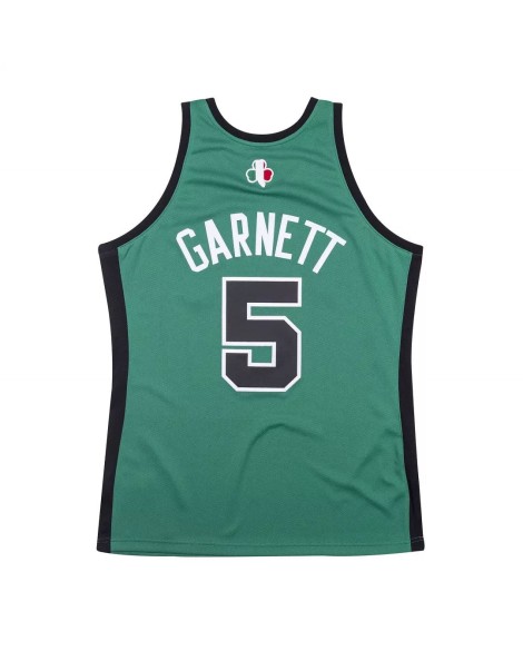 Maillot authentique des Boston Celtics Kevin Garnet #5 Mitchell & Ness Green 2007-08 Hardwood Classics pour hommes