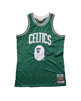 BAPE x Mitchell & Ness Celtics ABC Maillot de basket-ball vert Swingman