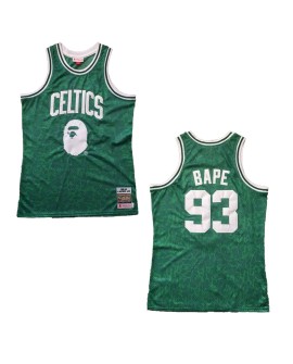 BAPE x Mitchell & Ness Celtics ABC Maillot de basket-ball vert Swingman