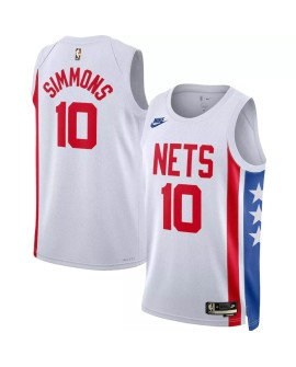 Maillot Swingman Brooklyn Nets Ben Simmons #10 blanc 2022/23 pour hommes - Édition classique