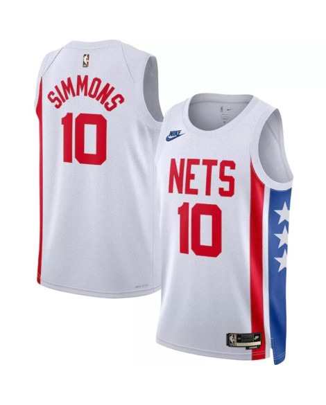 Maillot Swingman Brooklyn Nets Ben Simmons #10 blanc 2022/23 pour hommes - Édition classique