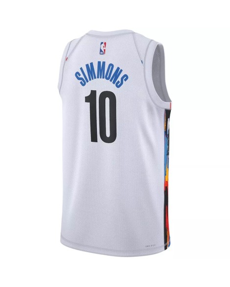 Maillot Swingman Brooklyn Nets Ben Simmons #10 blanc 2022/23 pour hommes - City Edition