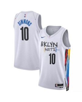 Maillot Swingman Brooklyn Nets Ben Simmons #10 blanc 2022/23 pour hommes - City Edition