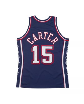 New Jersey Nets Vince Carter # 15 Mitchell & Ness Blanc 06-07 Maillot Swingman Hardwood Classics pour hommes