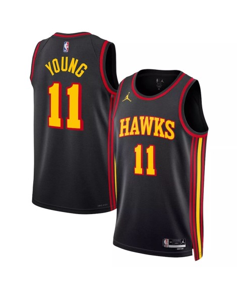 Maillot Swingman Atlanta Hawks Trae Young #11 Jordan Brand noir 2022/23 pour homme