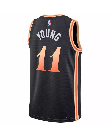 Maillot Swingman Atlanta Hawks Trae Young #11 Nike noir 2022/23 pour homme - Édition City