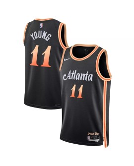 Maillot Swingman Atlanta Hawks Trae Young #11 Nike noir 2022/23 pour homme - Édition City