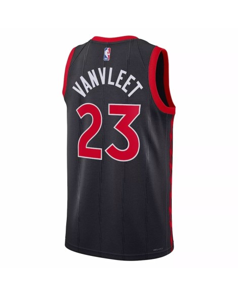 Maillot Swingman 2022/23 Fred VanVleet #23 Jordan Brand noir des Toronto Raptors pour hommes - Édition Statement