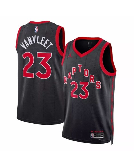 Maillot Swingman 2022/23 Fred VanVleet #23 Jordan Brand noir des Toronto Raptors pour hommes - Édition Statement