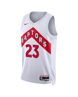 Maillot Swingman 2022 blanc Fred VanVleet #23 des Raptors de Toronto pour hommes - Édition Association