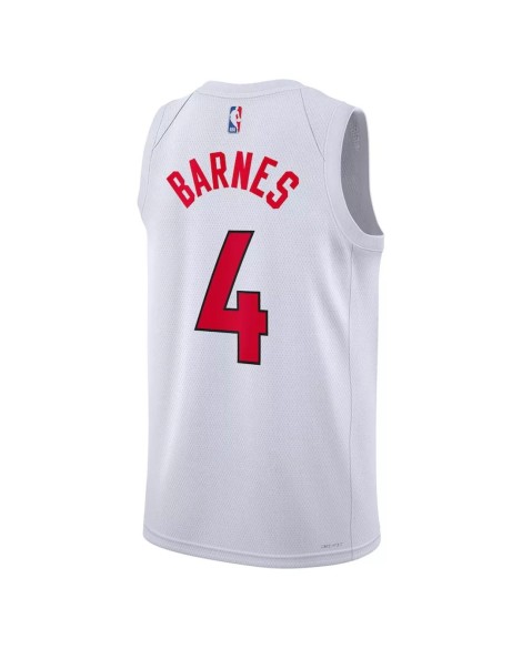 Maillot Swingman Toronto Raptors Scottie Barnes #4 Nike blanc 2022/23 pour hommes - Édition Association