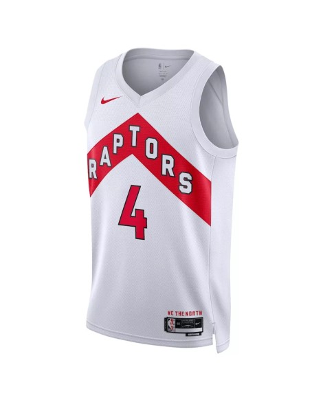 Maillot Swingman Toronto Raptors Scottie Barnes #4 Nike blanc 2022/23 pour hommes - Édition Association
