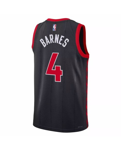 Maillot Swingman 2022/23 Scottie Barnes #4 Jordan Brand noir des Raptors de Toronto pour hommes - Édition Statement