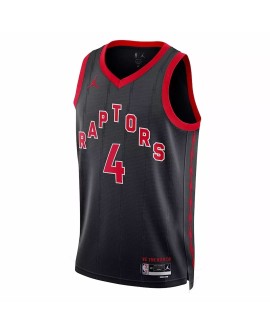 Maillot Swingman 2022/23 Scottie Barnes #4 Jordan Brand noir des Raptors de Toronto pour hommes - Édition Statement