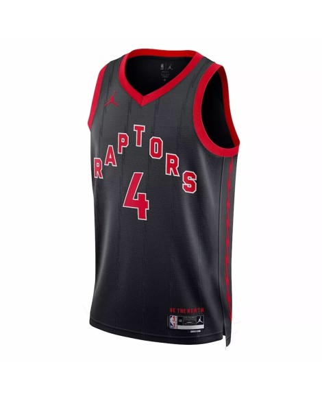 Maillot Swingman 2022/23 Scottie Barnes #4 Jordan Brand noir des Raptors de Toronto pour hommes - Édition Statement