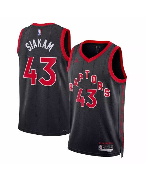 Maillot Swingman #43 Jordan Brand noir 2022/23 des Raptors de Toronto pour hommes - Édition Statement