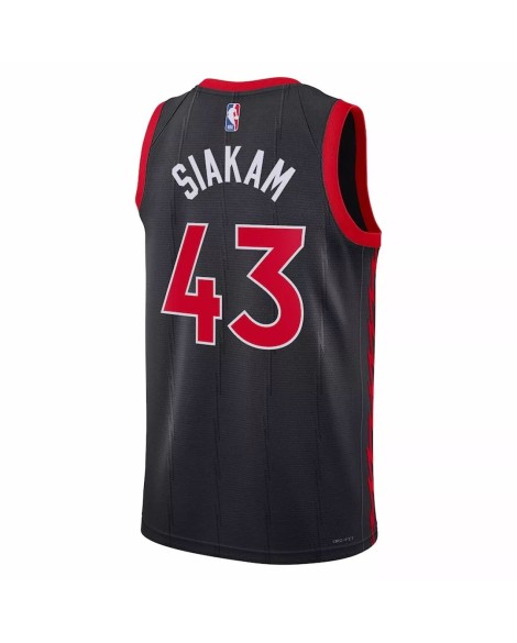 Maillot Swingman #43 Jordan Brand noir 2022/23 des Raptors de Toronto pour hommes - Édition Statement