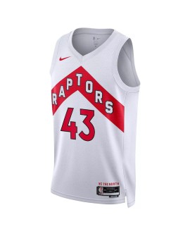 Maillot Swingman blanc 2022/23 Pascal Siakam #43 des Raptors de Toronto pour hommes - Édition Association