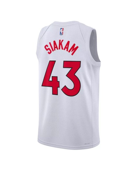 Maillot Swingman blanc 2022/23 Pascal Siakam #43 des Raptors de Toronto pour hommes - Édition Association