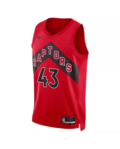 Maillot Swingman #43 rouge 2022/23 des Raptors de Toronto pour hommes - Édition Icon
