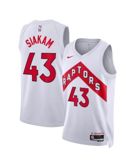 Maillot Swingman blanc 2022/23 Pascal Siakam #43 des Raptors de Toronto pour hommes - Édition Association