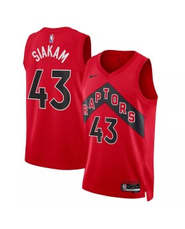 Maillot Swingman #43 rouge 2022/23 des Raptors de Toronto pour hommes - Édition Icon