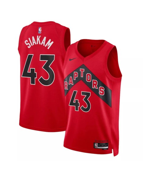 Maillot Swingman #43 rouge 2022/23 des Raptors de Toronto pour hommes - Édition Icon
