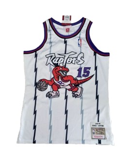 Maillot NBA Swingman #15 Mitchell & Ness des Raptors de Toronto pour hommes, blanc 1998/99