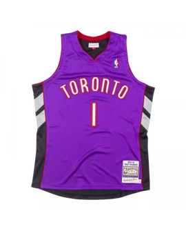 Maillot de Toronto Raptors Tracy McGrady #1 Mitchell & Ness violet 99-00 Hardwood Classics pour hommes