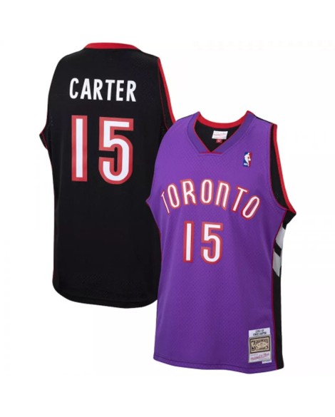 Maillot pour hommes des Toronto Raptors Vince Carter #15 Mitchell & Ness violet 99-00 Hardwood Classics