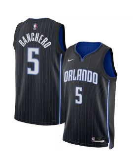 Maillot Orlando Magic Paolo Banchero #5 Nike noir 2022/23 Swingman pour homme - Édition Icon