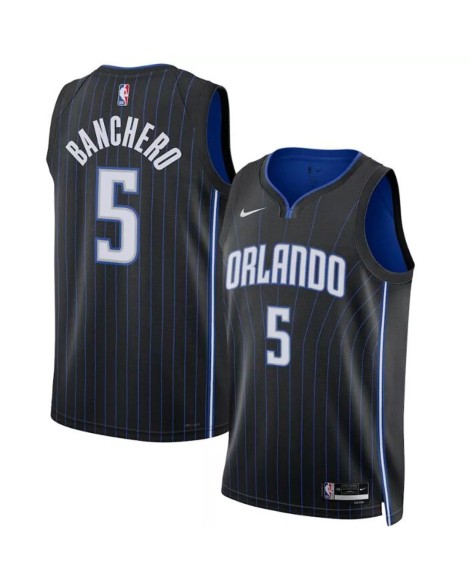 Maillot Orlando Magic Paolo Banchero #5 Nike noir 2022/23 Swingman pour homme - Édition Icon